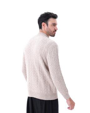 100 % gewebter Kaschmirpullover mit halbem Reißverschluss