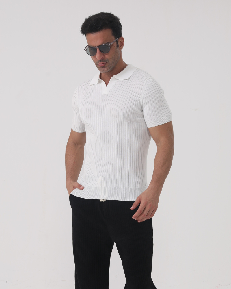 Florence – Poloshirt aus gerippter Baumwolle
