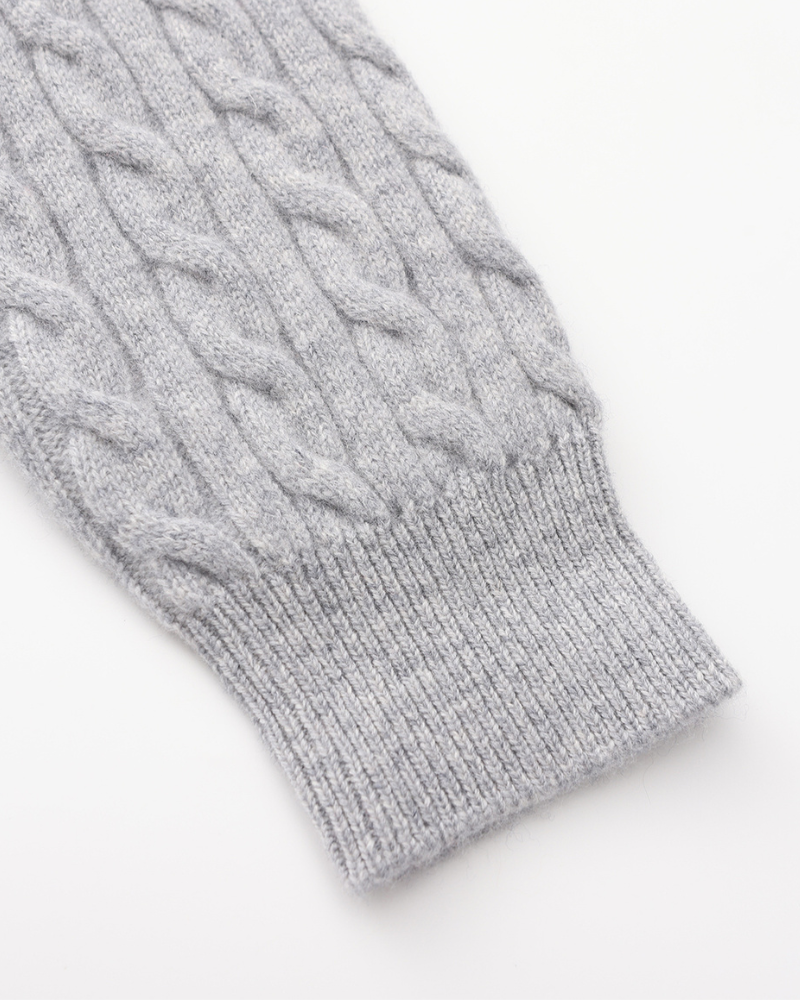 100 % gewebter Kaschmirpullover mit halbem Reißverschluss