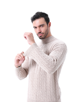 100 % gewebter Kaschmirpullover mit halbem Reißverschluss