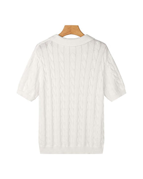 FLORENCE Cable Knit Polo
