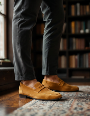 Old Money Wildleder-Pennyloafer