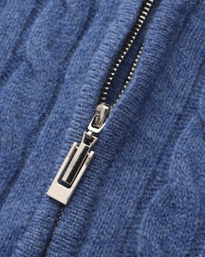 100 % gewebter Kaschmirpullover mit halbem Reißverschluss