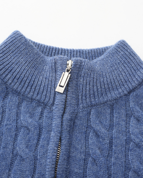 100 % gewebter Kaschmirpullover mit halbem Reißverschluss