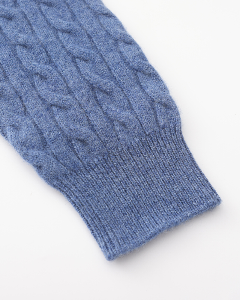 100 % gewebter Kaschmirpullover mit halbem Reißverschluss
